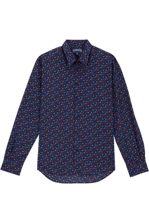 Vilebrequin Camicia Microfantasia In Voile Di Cotone