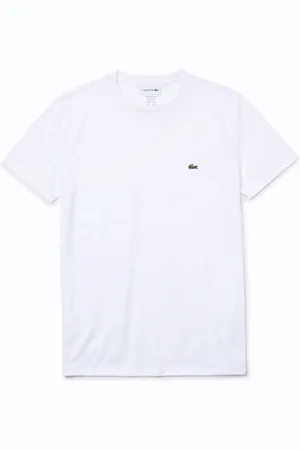 Lacoste Tshirt Bianca In Jersey Di Cotone Pima