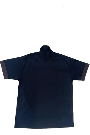 LOW BRAND Tshirt Nera A Collo Alto In Cotone