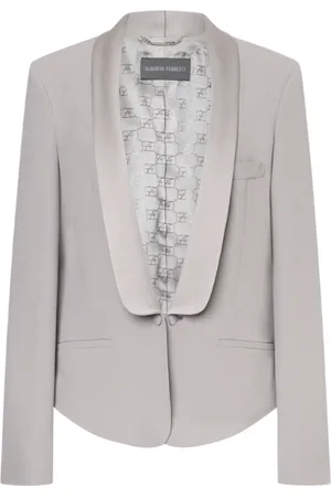 Alberta Ferretti Giacca Grigia In Enver Satin