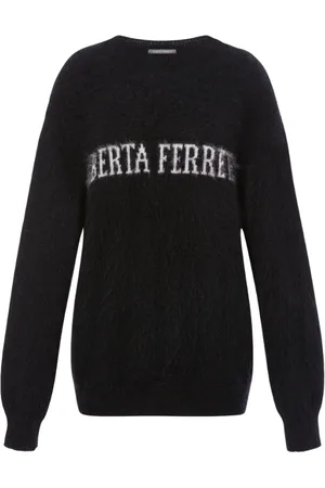 Alberta Ferretti Maglia Nera In Mohair Superkid