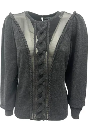 Alberta Ferretti Maglia Grigia In Cashmere E Lana