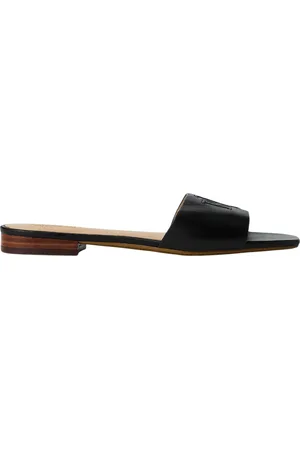 Ralph Lauren Sandali Bassi "everley" Neri In Pelle