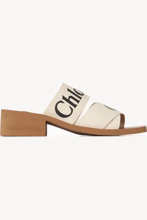 Chloé Sabot con tacco Woody Taglia 34 90% Lino, 10% Poliestere
