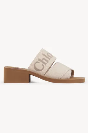 Chloé Sabot con tacco Woody Taglia 37 90% Lino, 10% Poliestere