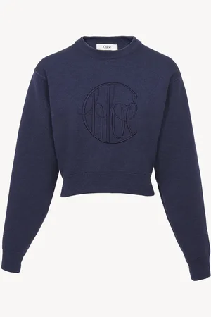 Chloé Pullover con logo in maglia di lana Taglia M 100% Lana, Poliestere