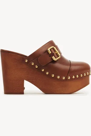 Chloé Zoccoli con zeppa Jeannette Taglia 36 100% Pelle di vitello, Pterocarpus soyauxii, coltivata, COO Camerun