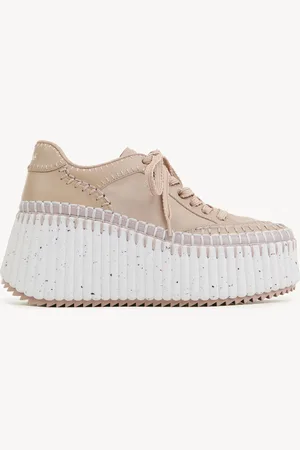 Chloé Sneaker con zeppa Nama Taglia 40 95% Poliestere, 5% Elastan, Pelle di vitello