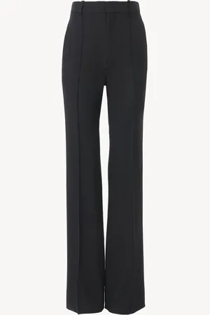 Chloé Pantaloni a vita alta in gabardine di lana Taglia 46 100% Lana