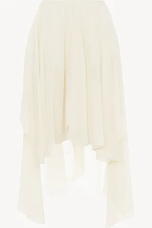 Chloé Shorts fluidi con volant in georgette di seta Taglia 40 100% Seta