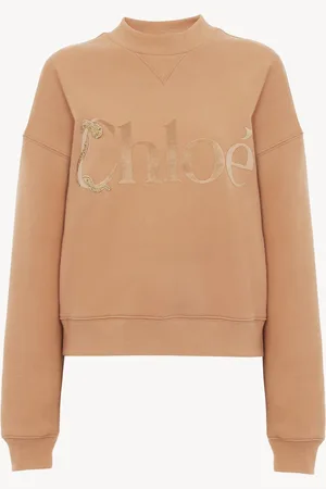 Chloé Felpa ampia in pile di cotone con logo Taglia M 100% Cotone