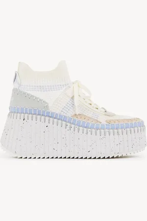 Chloé Sneakers con zeppa Nama Taglia 41 90% Poliestere, 10% Poliuretano termoplastico, Pelle di bovino