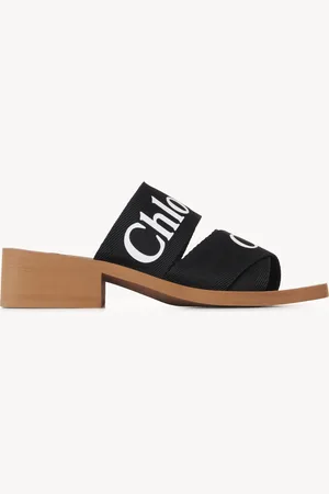 Chloé Sabot con tacco Woody Taglia 40 90% Lino, 10% Poliestere