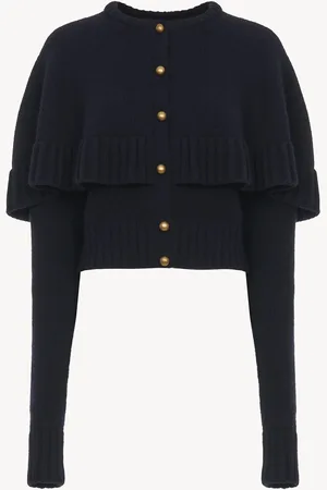Chloé Cardigan a mantella in lana e cashmere Taglia M 70% Lana, 30% Cachemire