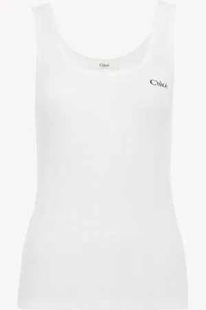 Chloé Canotta con logo in jersey Taglia XS 100% Cotone