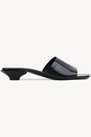 Chloé Sabot Flower Nero Taglia 39 100% Pelle di vitello