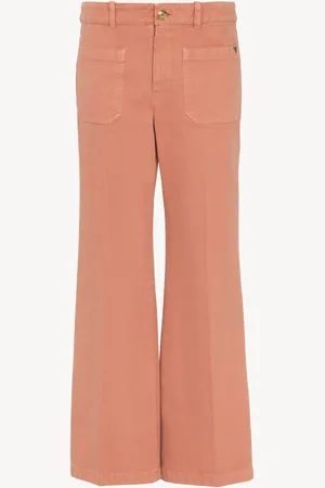 Chloé Pantaloni bootcut corti in velluto di cotone Taglia 38 100% Cotone