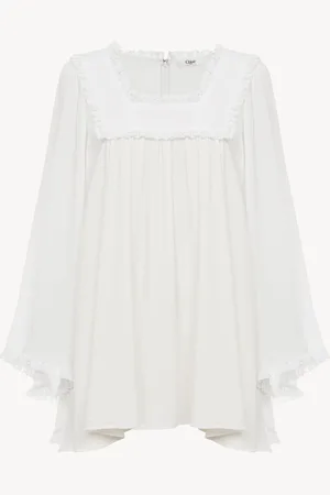 Chloé Mini abito fluido in crêpon di seta Taglia 42 100% Seta