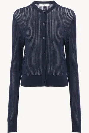 Chloé Cardigan aderente in maglia di lana Taglia S 100% Lana, Pinctada Maxima, Farmed, COO Australia