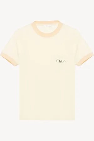 Chloé T-shirt girocollo con logo in jersey di cotone Taglia L 100% Cotone