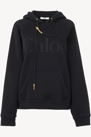 Chloé Felpa con cappuccio ampia con logo in pile di cotone Taglia S 100% Cotone