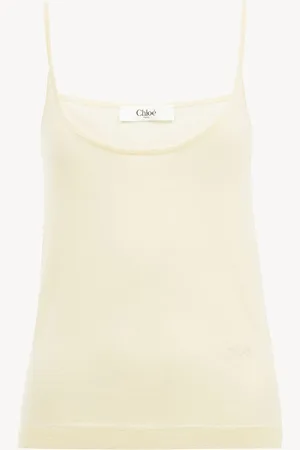 Chloé Canotta con spalline sottili in maglia di lana ultra sottile Taglia S 100% Lana