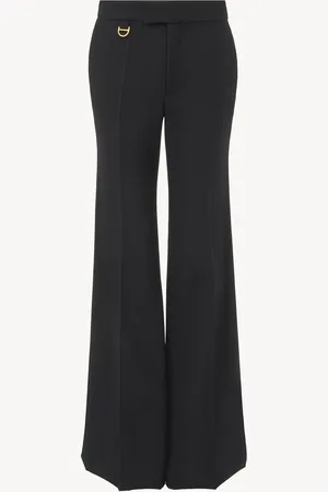 Chloé Pantaloni sartoriali svasati in gabardine di lana Taglia 42 100% Lana Vergine, Horn Bubalus Bubalis, Farmed, COO India