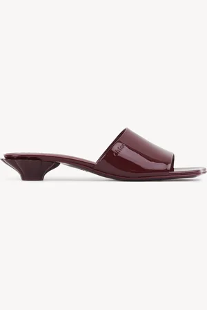 Chloé Sabot Flower Rosso Taglia 39 100% Pelle di vitello