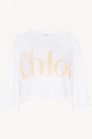 Chloé T-shirt corta oversize con logo in jersey di cotone Taglia M 100% Cotone