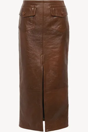 Chloé Gonna midi con spacco frontale in pelle lucida Taglia 44 100% Pelle di agnello