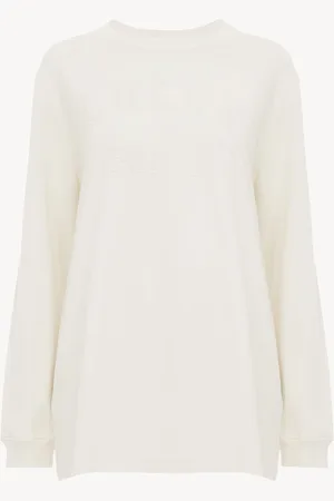 Chloé T-shirt oversize a maniche lunghe con logo in jersey di cotone Taglia XS 100% Cotone