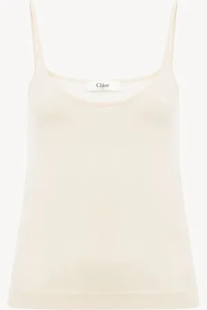 Chloé Canotta con spalline sottili in maglia di lana ultra sottile Taglia M 100% Lana