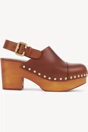 Chloé Zoccoli con zeppa Jeannette Taglia 37 100% Pelle di vitello, Triplochiton scleroxylon, coltivata, COO Camerun