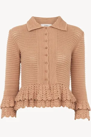 Chloé Cardigan aderente con volant in maglia all