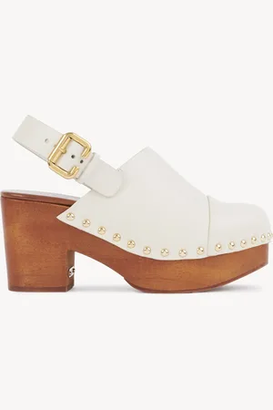 Chloé Zoccoli con zeppa Jeannette Taglia 40 100% Pelle di vitello, Triplochiton scleroxylon, coltivata, COO Camerun