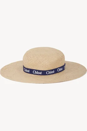 Chloé Cappello Blu Taglia 54 100% Rafia