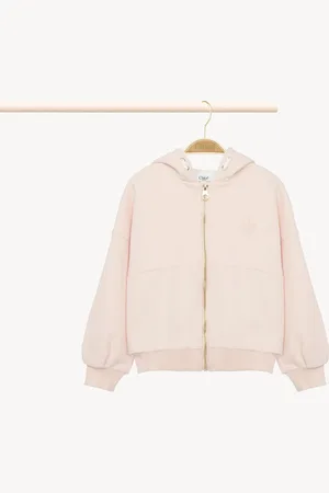 Chloé Felpa con cappuccio e zip Rosa Taglia 10 100% Cotone