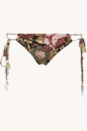 Chloé Slip bikini con stampa rose Nero Taglia 44 80% Poliammide, 20% Elastan