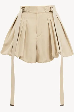 Chloé Mini shorts a palloncino in gabardine di cotone Taglia 44 100% Cotone, Bubalus Bubalis, Farmed, COO India