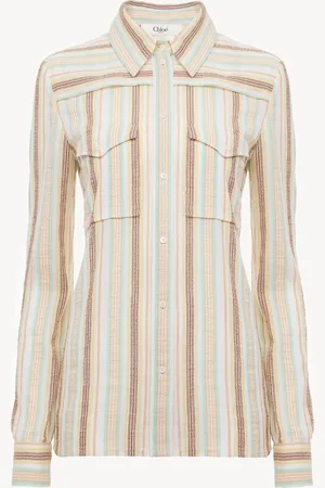 Chloé Camicia aderente in crêpon di cotone Taglia 40 100% Cotone