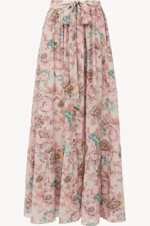 Chloé Gonna midi arricciata in crêpe de chine Taglia 40 100% Seta, Pinctada Maxima, Farmed, COO Australia