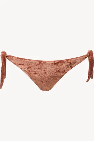 Chloé Slip bikini con nodo Arancione Taglia 40 100% Poliammide