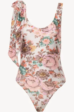 Chloé Costume da bagno intero con spallina annodata Grigio Taglia 40 100% Poliammide