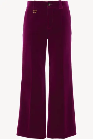 Chloé Pantaloni bootcut corti in velluto Taglia 44 100% Cotone, Horn Bubalus Bubalis, Farmed, COO India