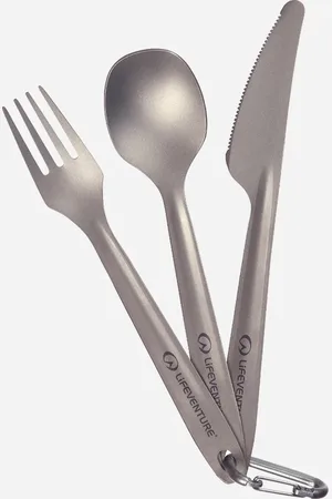 Lifeventure Superlight Titanium Cutlery Set - Accessorio Camping