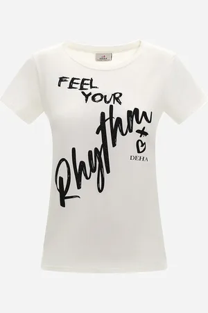 Deha Graphic Lurex W - T-shirt - Donna