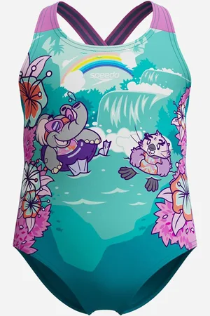 Speedo Printed Crossback Jr - Costume Piscina