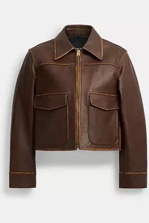 Coach Giacca aviator accorciata in pelle