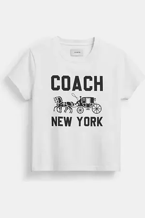 Coach Maglietta con carrozza trainata da cavalli in cotone biologico
