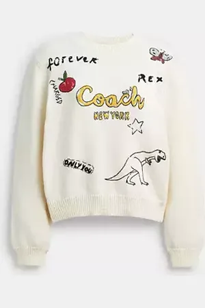 Coach Maglione girocollo a stampa Sketch in cotone biologico